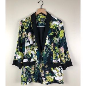 Adrianna Papell Long Line Modern Blazer Sz Medium